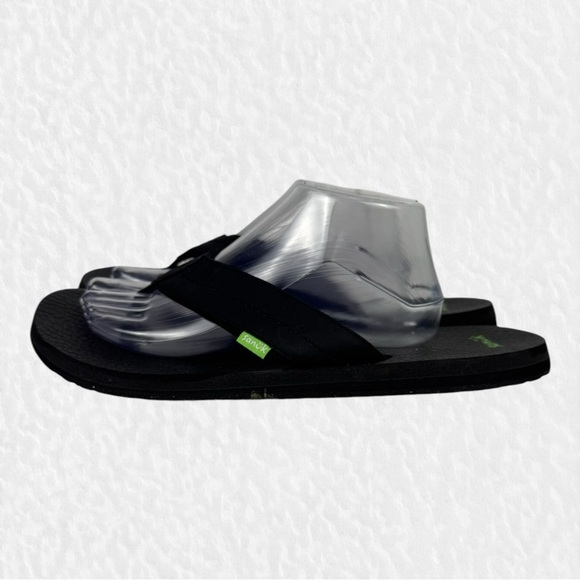 Sanuk Beer Cozy 2 Flip Flops Mens Size 13 Black Soft Squishy Memory Foam Sandals - Picture 3 of 9